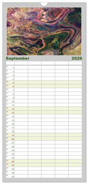 Produktbild: Familienplaner 2026 - Die Erde aus dem All mit 5 Spalten (Wandkalender, 21 x 45 cm) CALVENDO