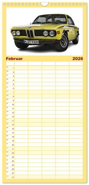 Produktbild: Familienplaner 2026 - Mein Autokalender mit 5 Spalten (Wandkalender, 21 x 45 cm) CALVENDO