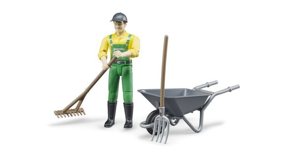 Produktbild: bruder 62610 bworld Landwirt mit Zubeh&ouml;r