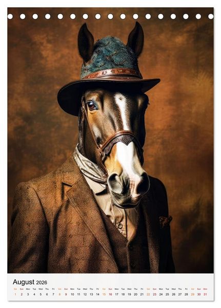Produktbild: Stylish Horses (Desk Calendar 2026 DIN A5 portrait), CALVENDO 12 Month DeskCalendar