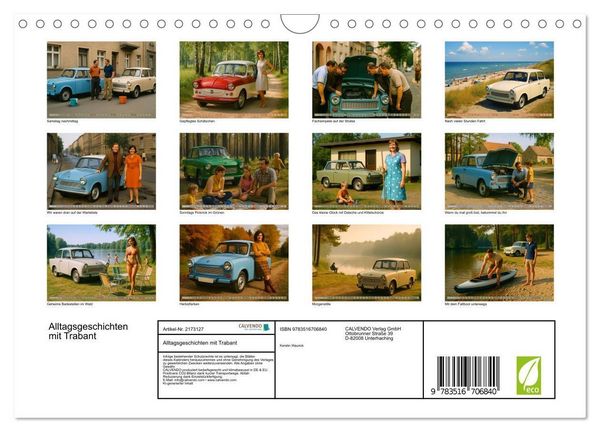 Produktbild: Alltagsgeschichten mit Trabant (Wandkalender 2026 DIN A4 quer), CALVENDO Monatskalender