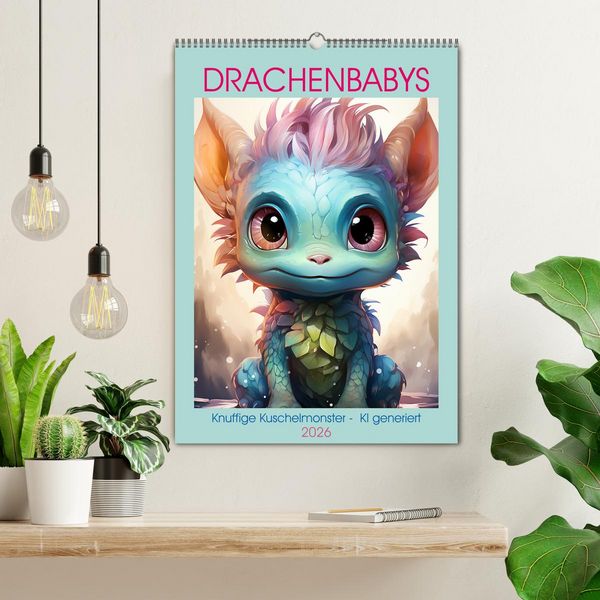 Produktbild: Drachenbabys (Wandkalender 2026 DIN A2 hoch), CALVENDO Monatskalender