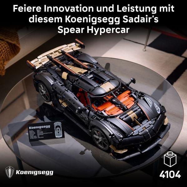 Produktbild: LEGO Technic Koenigsegg Sadair&rsquo;s Spear Hypercar Auto Modell Deko 42232