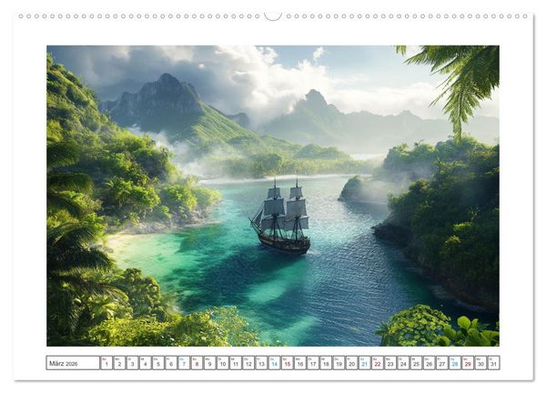 Produktbild: Fluch der Schwarzen Flagge (hochwertiger Premium Wandkalender 2026 DIN A2 quer), Kunstdruck in Hochglanz