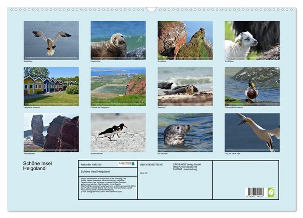 Produktbild: Sch&ouml;ne Insel Helgoland (Wandkalender 2026 DIN A2 quer), CALVENDO Monatskalender
