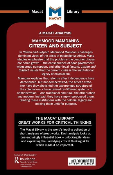 Produktbild: An Analysis of Mahmood Mamdani's Citizen and Subject