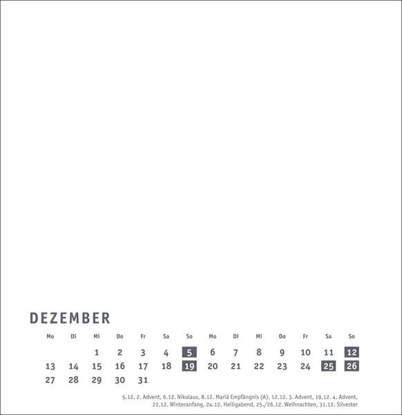 Produktbild: Premium-Bastelkalender wei&szlig; gro&szlig; 2027