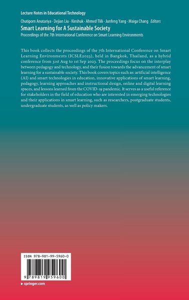 Produktbild: Smart Learning for A Sustainable Society