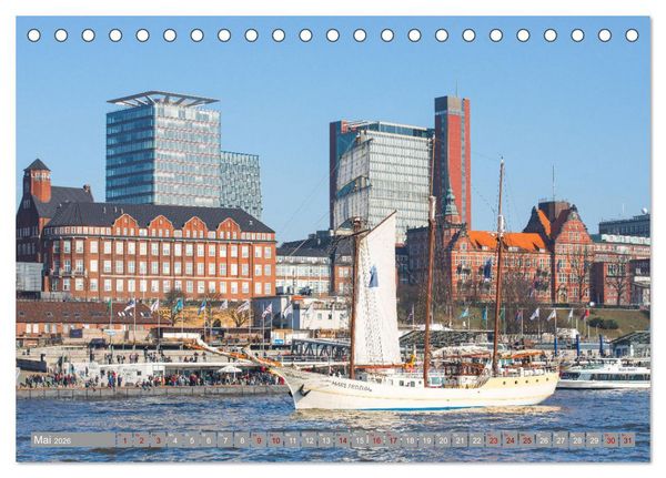 Produktbild: HAMBURG - Maritime Metropole (Tischkalender 2026 DIN A5 quer), CALVENDO Monatskalender