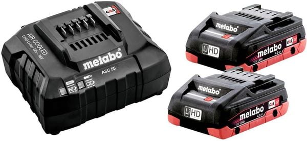 Metabo Basic-Set 2 x LiHD 4.0Ah SE 685191000 Werkzeug-Akku und Ladegerät 18V 4Ah LiHD