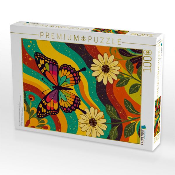 Produktbild: CALVENDO Puzzle Psychedelischer Schmetterling in Retrofarben | 1000 Teile Lege-Gr&ouml;&szlig;e 64x48cm Foto-Puzzle f&uuml;r gl&uuml;ckliche Stunden