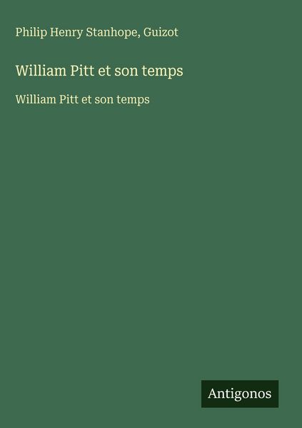 Produktbild: William Pitt et son temps