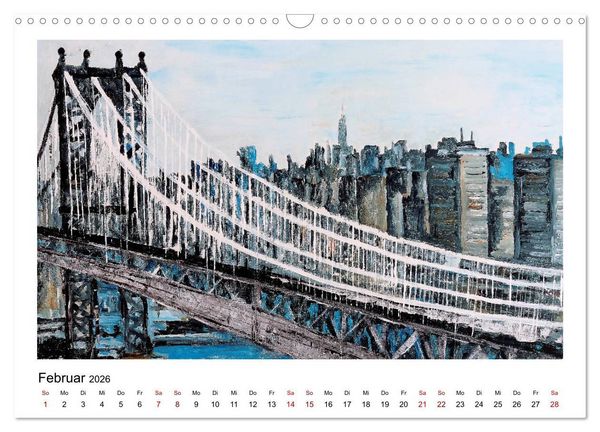 Produktbild: New Yorker Stadtansichten in abstrakter Malerei (Wandkalender 2026 DIN A3 quer), CALVENDO Monatskalender