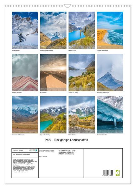 Produktbild: Peru - Einzigartige Landschaften (Wandkalender 2026 DIN A2 hoch), CALVENDO Monatskalender