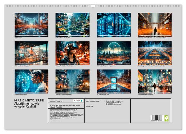 Produktbild: KI UND METAVERSE Algorithmen sowie virtuelle Realit&auml;t (Wandkalender 2026 DIN A2 quer), CALVENDO Monatskalender
