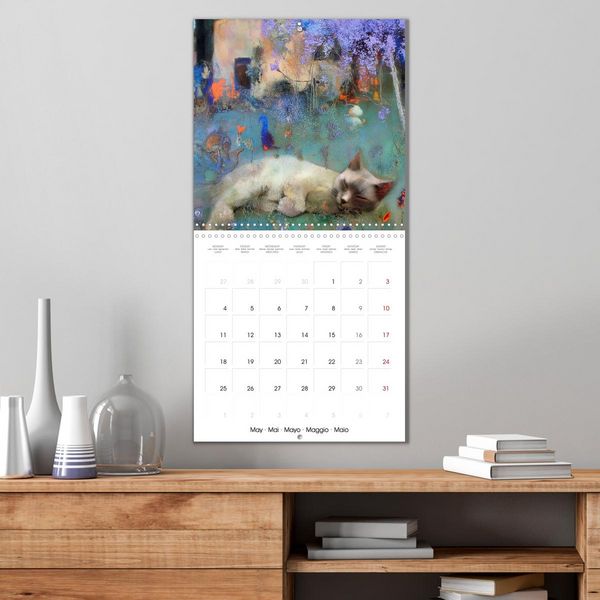 Produktbild: L'ann&eacute;e en bleu-violet (Calendrier mural carr&eacute; 2026 30x30 cm) Calendrier double avec une page pour vos prises de notes