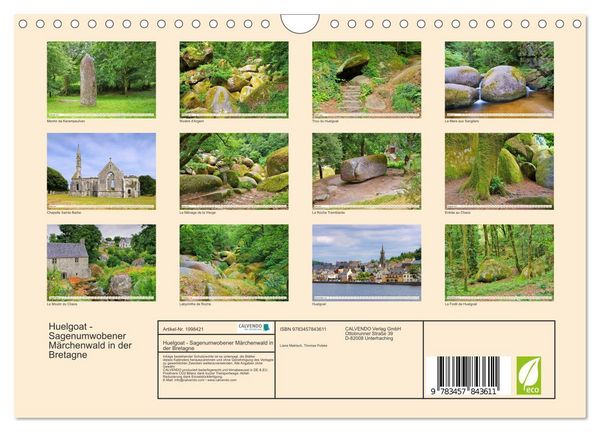 Produktbild: Huelgoat - Sagenumwobener M&auml;rchenwald in der Bretagne (Wandkalender 2026 DIN A4 quer), CALVENDO Monatskalender