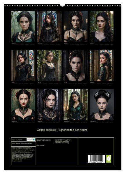 Produktbild: Gothic beauties - Sch&ouml;nheiten der Nacht (hochwertiger Premium Wandkalender 2026 DIN A2 hoch), Kunstdruck in Hochglanz