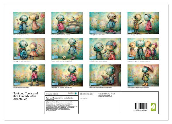 Produktbild: Toni und Tonja und ihre kunterbunten Abenteuer (hochwertiger Premium Wandkalender 2026 DIN A2 quer), Kunstdruck in Hochglanz