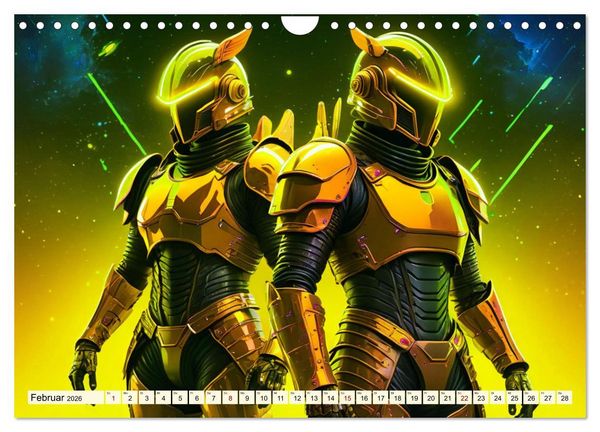 Produktbild: Fantasie - Futuristische Ritter (Wandkalender 2026 DIN A4 quer), CALVENDO Monatskalender