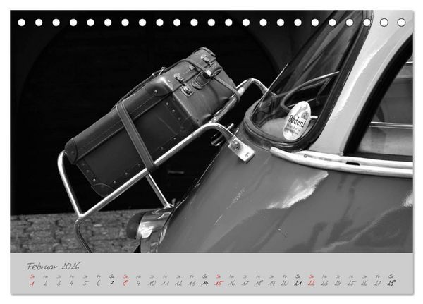 Produktbild: BMW Isetta 300 in schwarzwei&szlig; (Tischkalender 2026 DIN A5 quer), CALVENDO Monatskalender