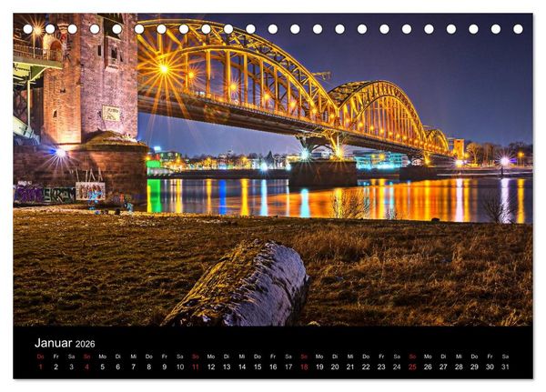 Produktbild: K&ouml;ln Impressionen bei Nacht (Tischkalender 2026 DIN A5 quer), CALVENDO Monatskalender
