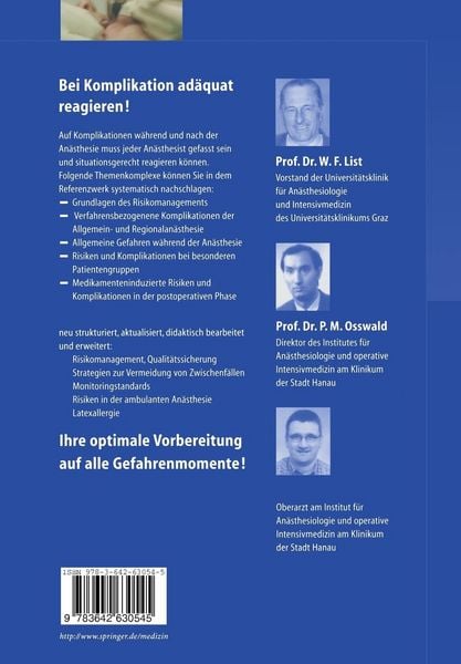 Produktbild: Komplikationen und Gefahren in der An&auml;sthesie