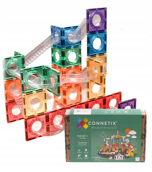 Connetix Magnetbausteine Kugelbahn Rainbow Ball Run Pack 92 Teile