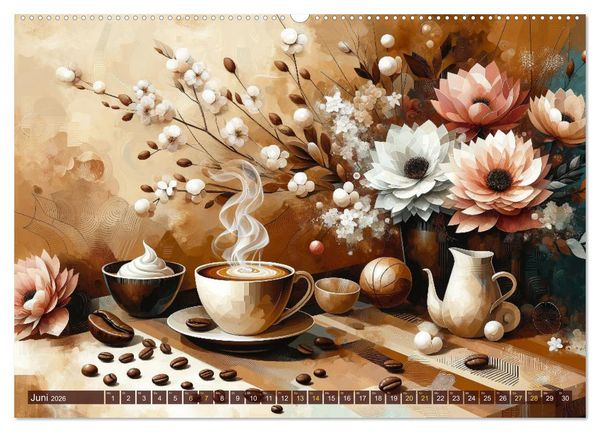 Produktbild: Kaffee & Kunst: Ein Kalender f&uuml;r Genie&szlig;er (hochwertiger Premium Wandkalender 2026 DIN A2 quer), Kunstdruck in Hochglanz