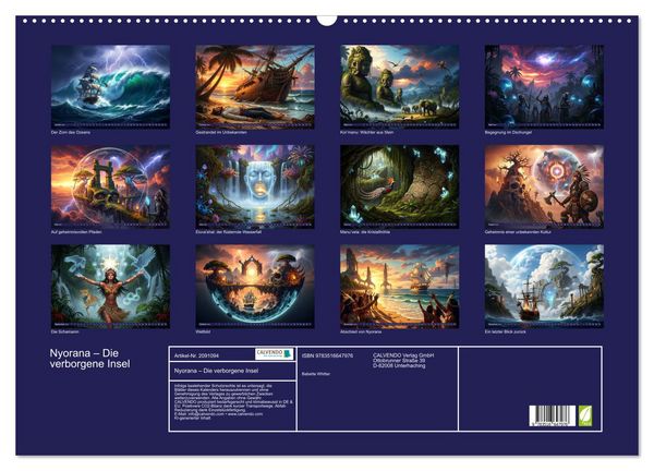 Produktbild: Nyorana &ndash; Die verborgene Insel (Wandkalender 2026 DIN A2 quer), CALVENDO Monatskalender