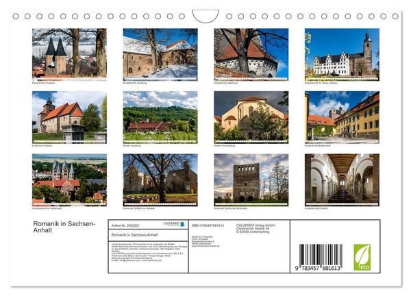 Produktbild: Romanik in Sachsen-Anhalt (Wandkalender 2026 DIN A4 quer), CALVENDO Monatskalender