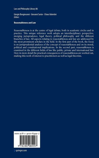 Produktbild: Reasonableness and Law