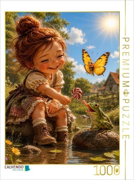 CALVENDO Puzzle Ein Lächeln für den Froschkönig | 1000 Teile Lege-Größe 64 × 48 cm Foto-Puzzle für glückliche Stunden