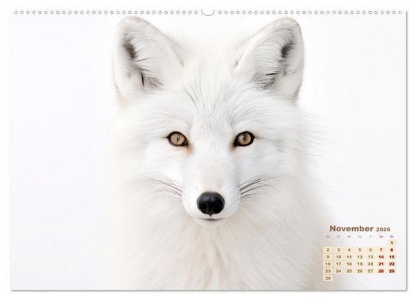 Produktbild: Wei&szlig;e Tierwelt (Wandkalender 2026 DIN A2 quer), CALVENDO Monatskalender
