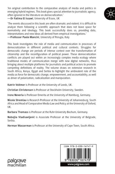 Produktbild: Media, Communication and the Struggle for Democratic Change