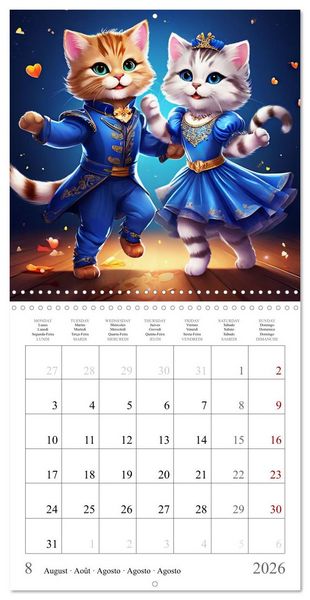 Produktbild: Cute Cats Dancing (Wall Calendar 2026 12 &times; 12 Inch) CALVENDO 12 Month Wall Calendar