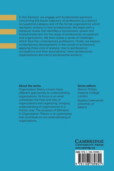 Produktbild: Professional Occupations and Organizations