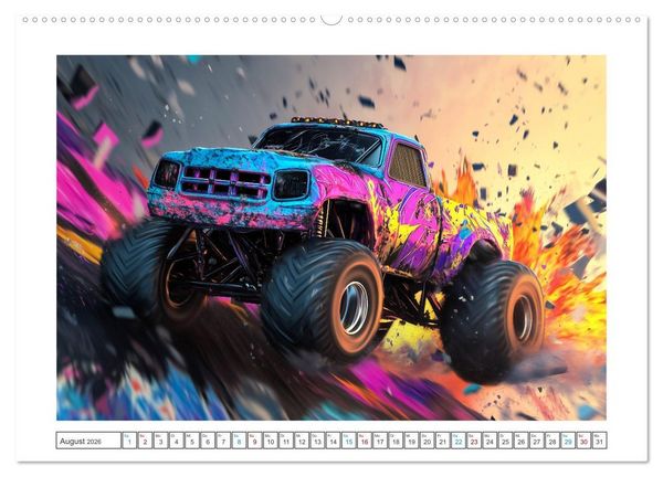 Produktbild: Die Macht der Monstertrucks (Wandkalender 2026 DIN A2 quer), CALVENDO Monatskalender