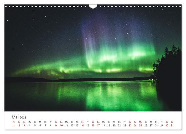 Produktbild: Polarlichter - Einzigartige Himmelsph&auml;nomene im Norden (Wandkalender 2026 DIN A3 quer), CALVENDO Monatskalender