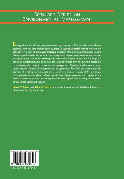 Produktbild: Assessment and Management of Plant Invasions