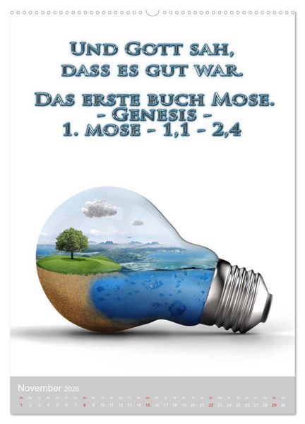 Produktbild: GOTTES 10 GEBOTE (hochwertiger Premium Wandkalender 2026 DIN A2 hoch), Kunstdruck in Hochglanz
