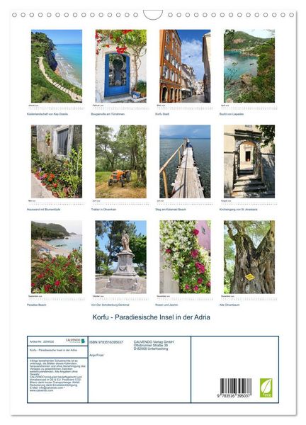 Produktbild: Korfu - Paradiesische Insel in der Adria (Wandkalender 2026 DIN A3 hoch), CALVENDO Monatskalender