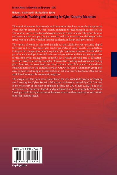 Produktbild: Advances in Teaching and Learning for Cyber Security Education