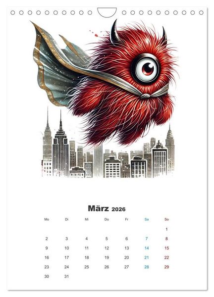 Produktbild: Kuschelmonsterzeit (Wandkalender 2026 DIN A4 hoch), CALVENDO Monatskalender