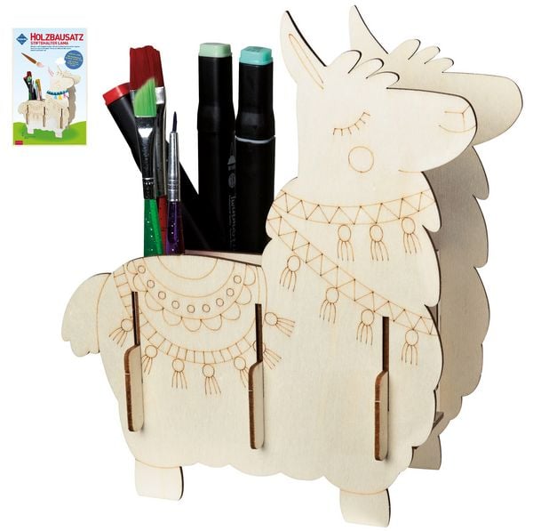 Produktbild: PEBARO 477/2 - Holzbausatz Stiftehalter Lama, Laser cut