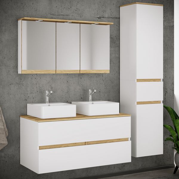 Produktbild: 5-tlg. Badm&ouml;bel-Set mit Waschbecken Cosila-A 111cm