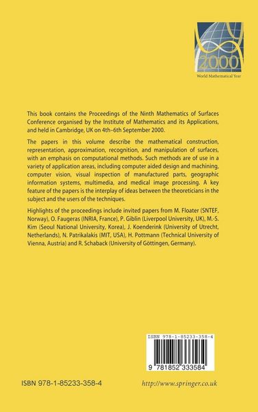 Produktbild: Mathematics of Surfaces XI