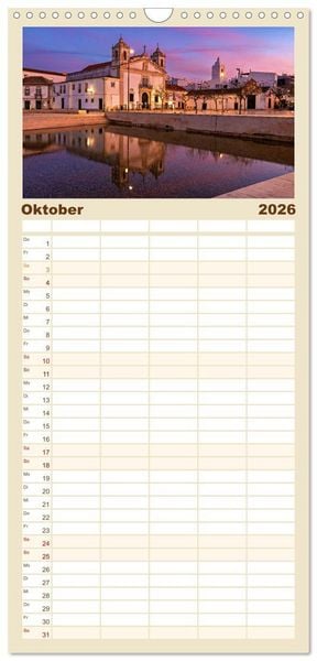 Produktbild: Familienplaner 2026 - Von Porto bis an die Algarve mit 5 Spalten (Wandkalender, 21 x 45 cm) CALVENDO