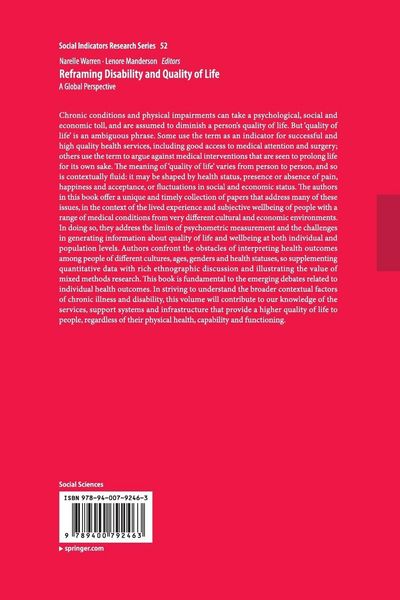 Produktbild: Reframing Disability and Quality of Life
