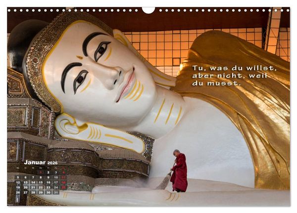 Produktbild: BUDDHAS WEISHEITEN - Balsam f&uuml;r die Seele (Wandkalender 2026 DIN A3 quer), CALVENDO Monatskalender